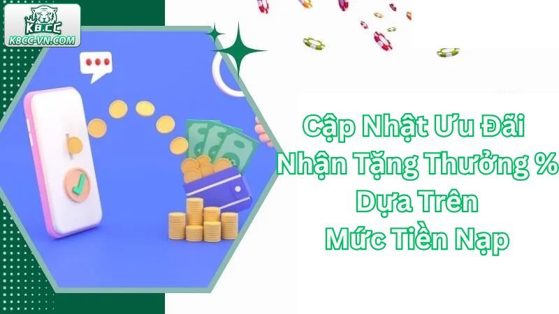 Tặng Thưởng % Dựa Trên Mức Tiền Nạp Siêu Hot Tại K8CC 3 Điểm qua ưu đãi tặng thưởng % dựa trên mức tiền nạp